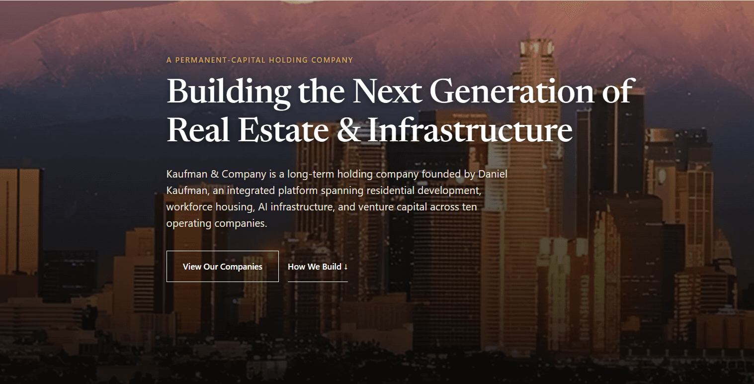 Kaufman & Company vereint Immobilien- und Venture-Plattform unter neuer Website
