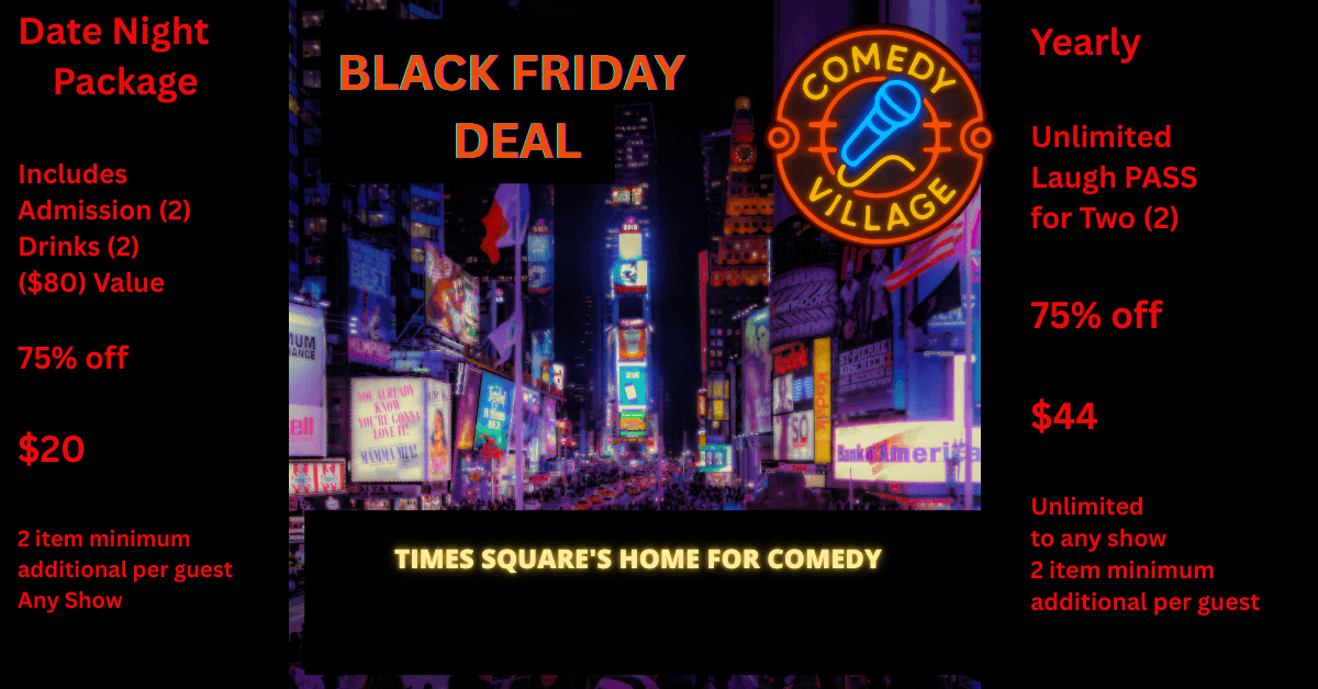 Comedy Village startet Black Friday 2025 Aktionen mit tiefen Rabatten auf NYC Comedy-Erlebnisse