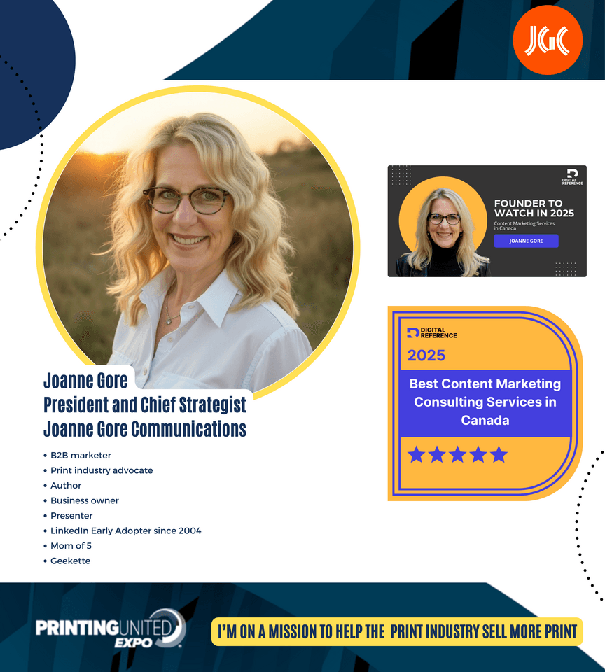 Joanne Gore erhält zwei Digital Reference Awards und kehrt zur PRINTING United Expo 2025 zurück