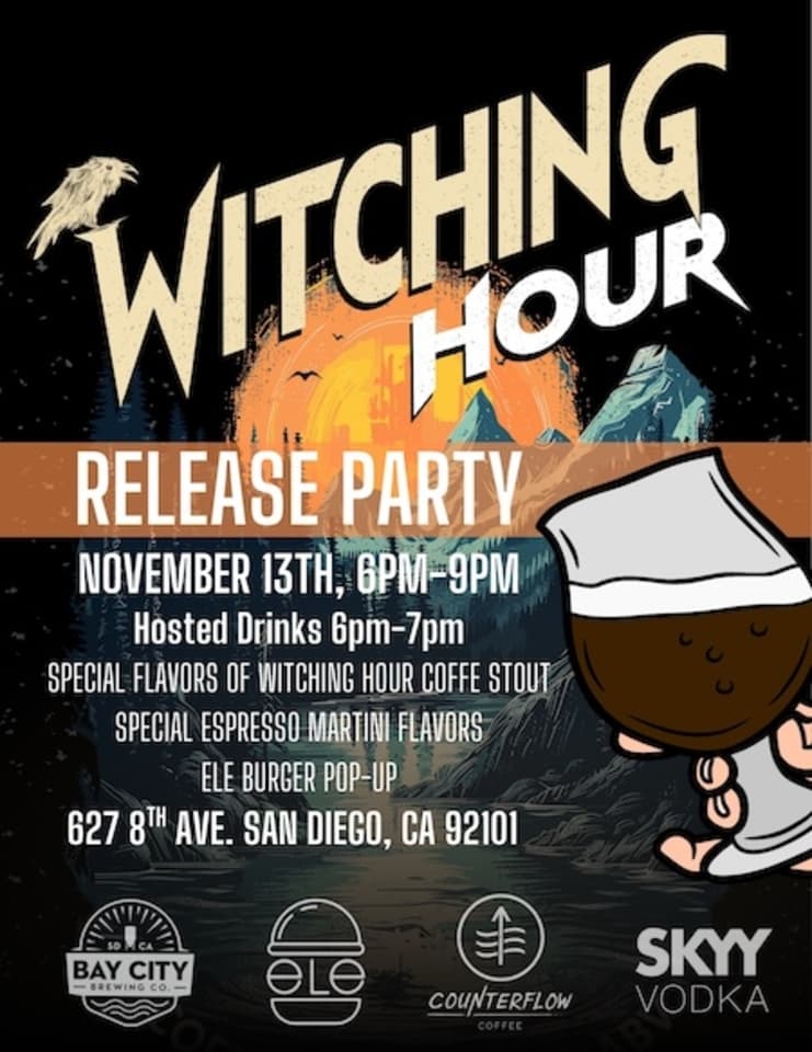 Counterflow Coffee und Bay City Brewing präsentieren Witching Hour Coffee Stout - Eine Hommage an den Punk-Rock-Geist Südkaliforniens