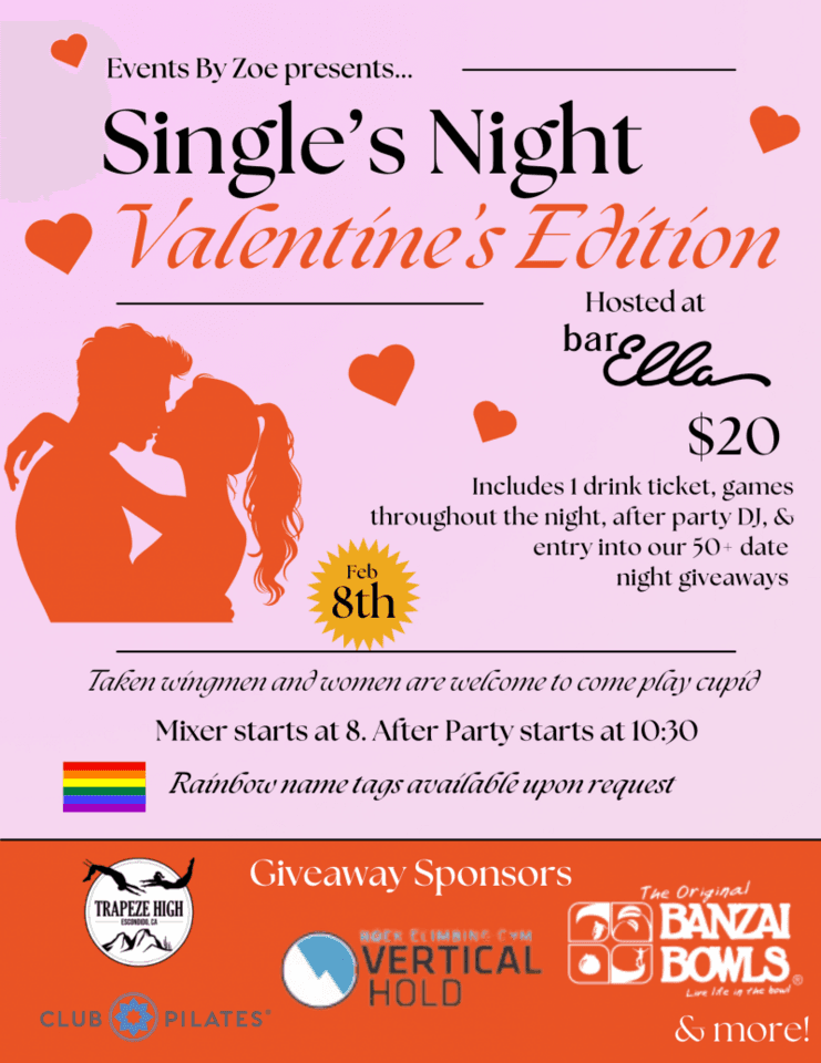 Bar Ella startet Valentinstags-Single-Night in Pacific Beach und stellt digitale Dating-Normen in Frage