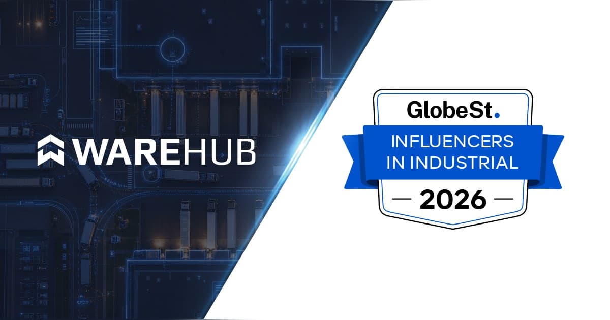 Warehub von GlobeSt.com als Influencer 2026 im Bereich Industrieimmobilien ausgezeichnet