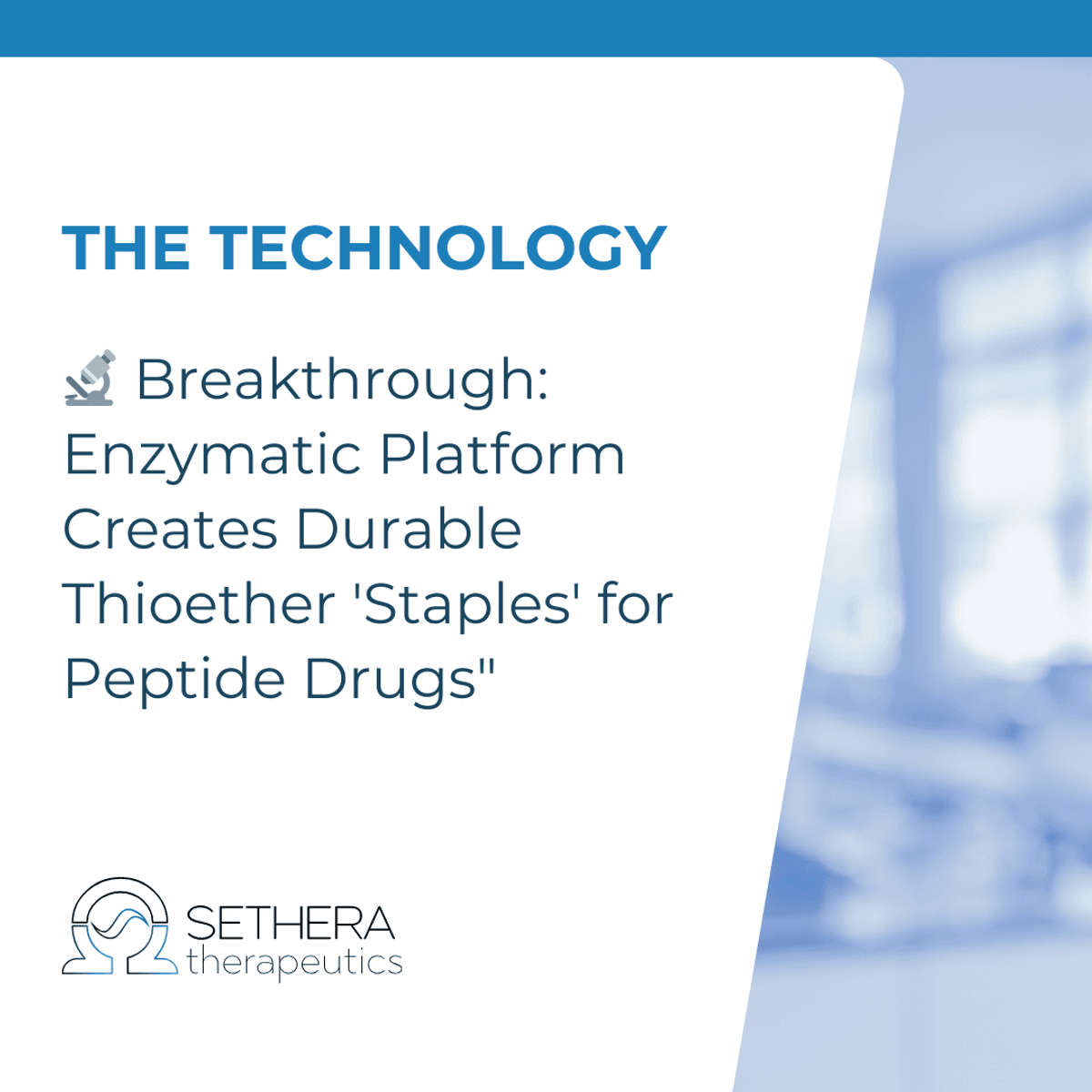 Sethera Therapeutics enthüllt enzymatische Plattform für neuartige Peptidtherapeutika