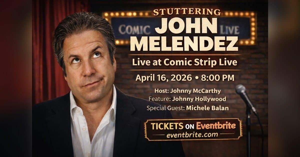 Stuttering John Melendez tritt am 16. April im Comic Strip Live in New York City auf