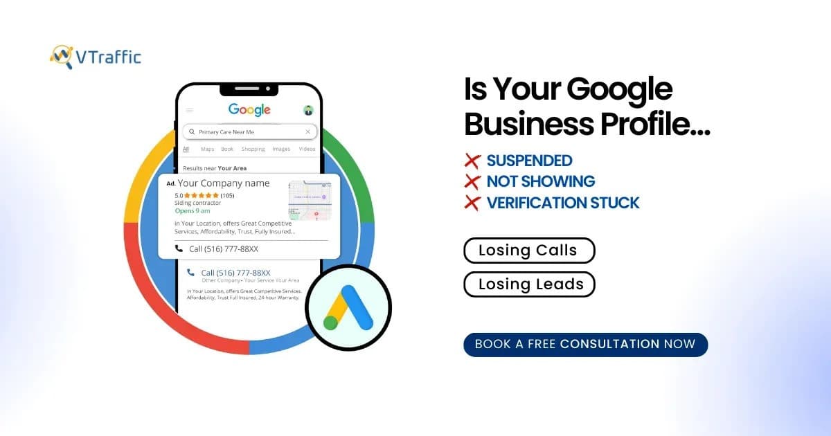 VTraffic.io unterstützt lokale Unternehmen bei Google Business Profile-Sperrungen und Optimierung