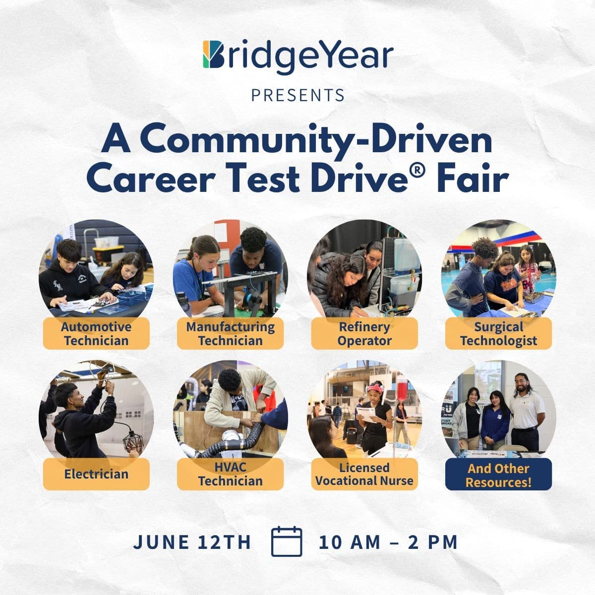 BridgeYear veranstaltet kostenlose Community Career Test Drive® Fair am 12. Juni in Houston