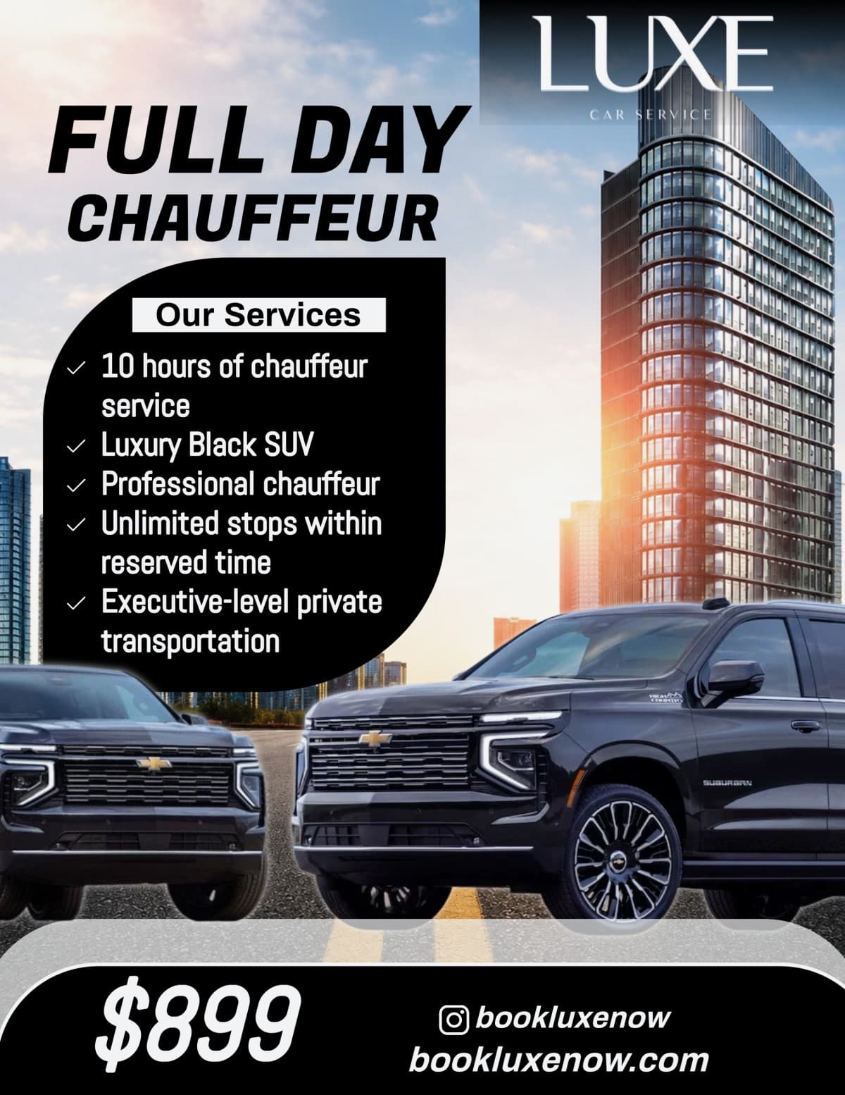 Luxus-Car-Service startet 899-Dollar-Pauschalangebot für 10-Stunden-Chauffeurservice für Geschäftsreisen in Massachusetts