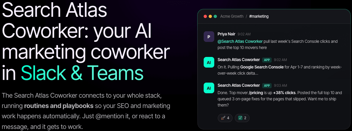 Search Atlas führt Slack-Integration für Coworker ein und behebt Planungsfehler