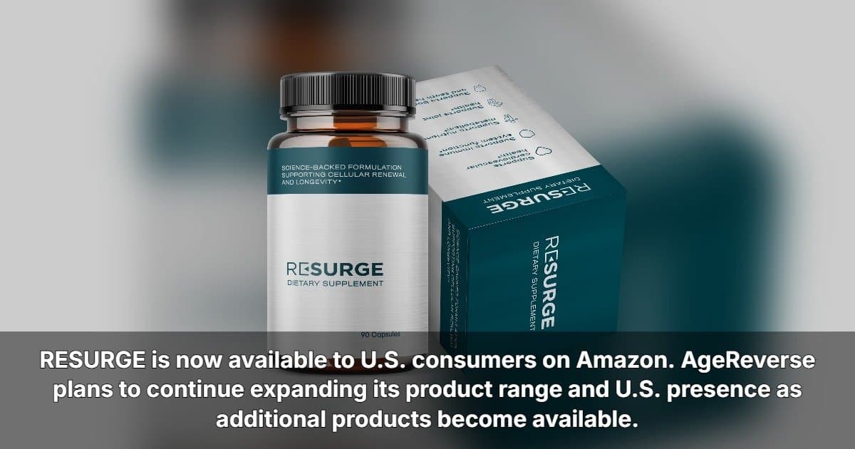 AgeReverse bringt Langlebigkeitswissenschaft nach ECRM in den US-Einzelhandel und startet RESURGE auf Amazon